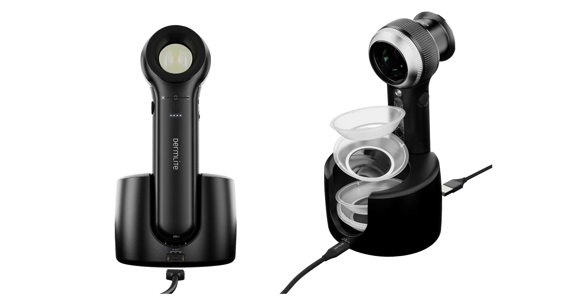 DL5 comes with everything you need:Charging base, leather pouch, prothective belt case, smartphone adaper, IceCap, eyepiece, and ruler.